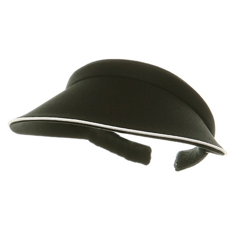 Mega Cap MG Women's Piping Clip On Visor Black - Image 1